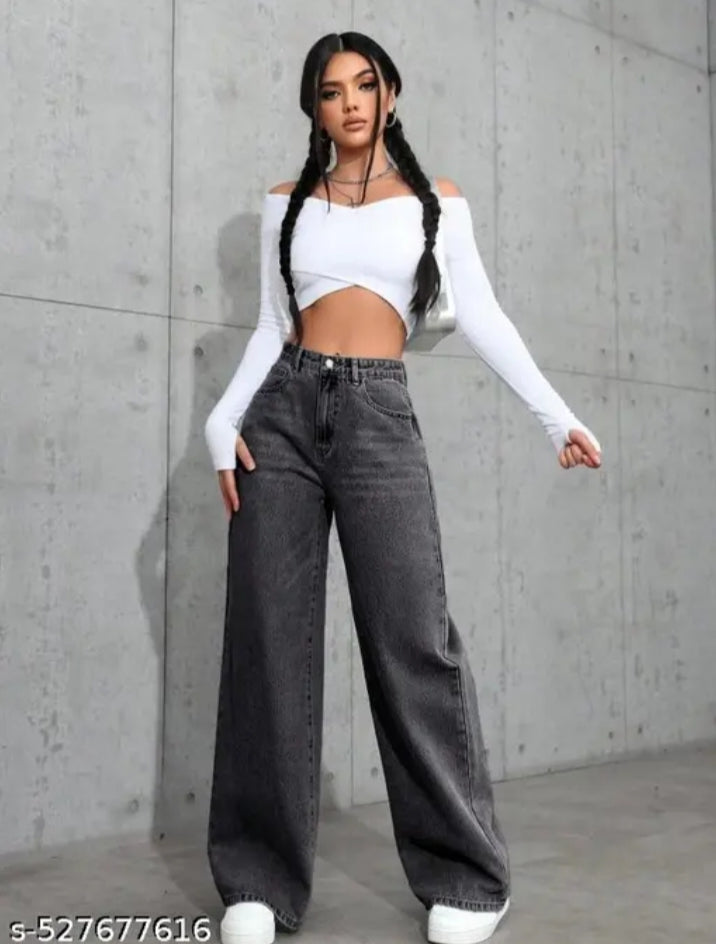 Wide leg jeans for women